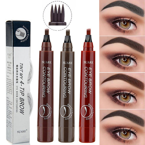 Eyebrow Pen Waterproof | 3D | Microblading | Eyebrow | Pen | Waterproof | Fork | Tip | Eyebrow | Tattoo | Pencil | Longx | Lasting | Professional | Fine | Sketch | Liquid | Eye | Brow | Pen